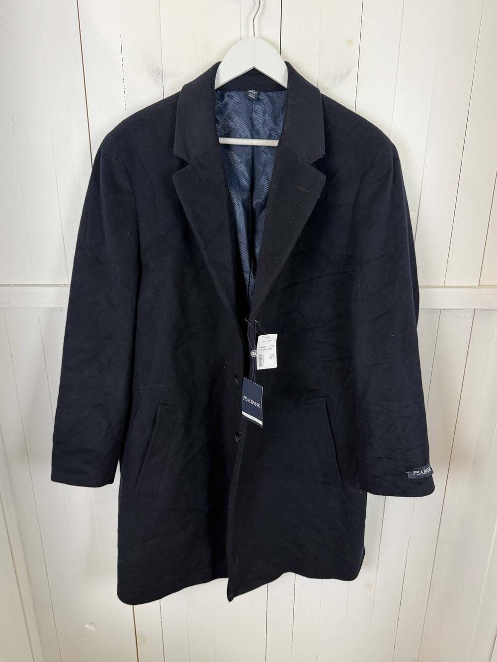 Jos. A. Bank Blue Wool Overcoat Jacket Men’s Size 42